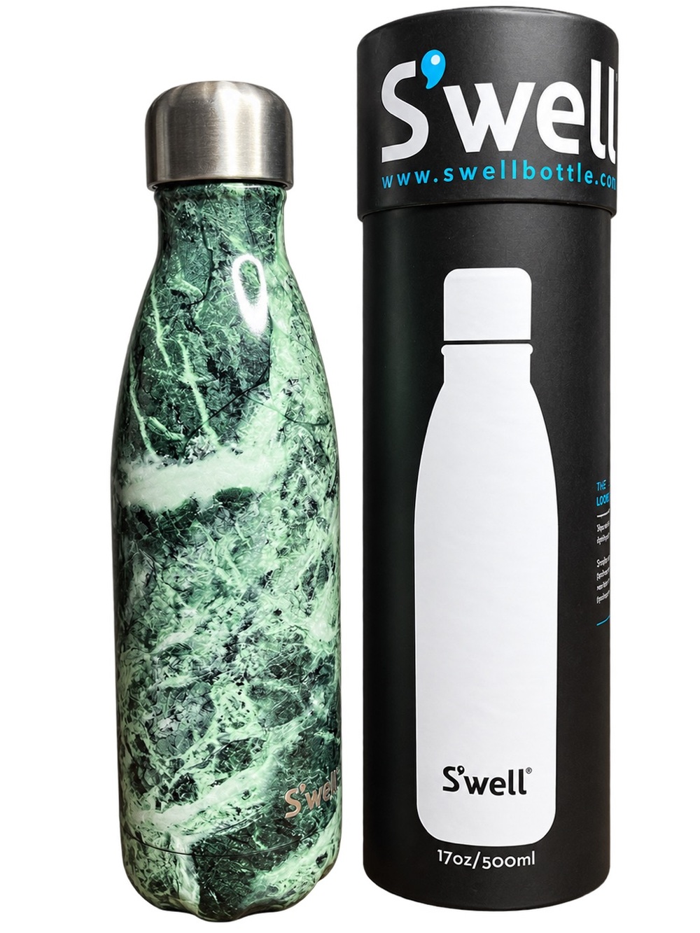 S'well Green Marble Stainless Steel Insulated Water Bottle New in Box Gift